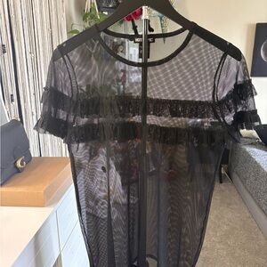 Hot Topic Black Sheer Short Sleeve Top